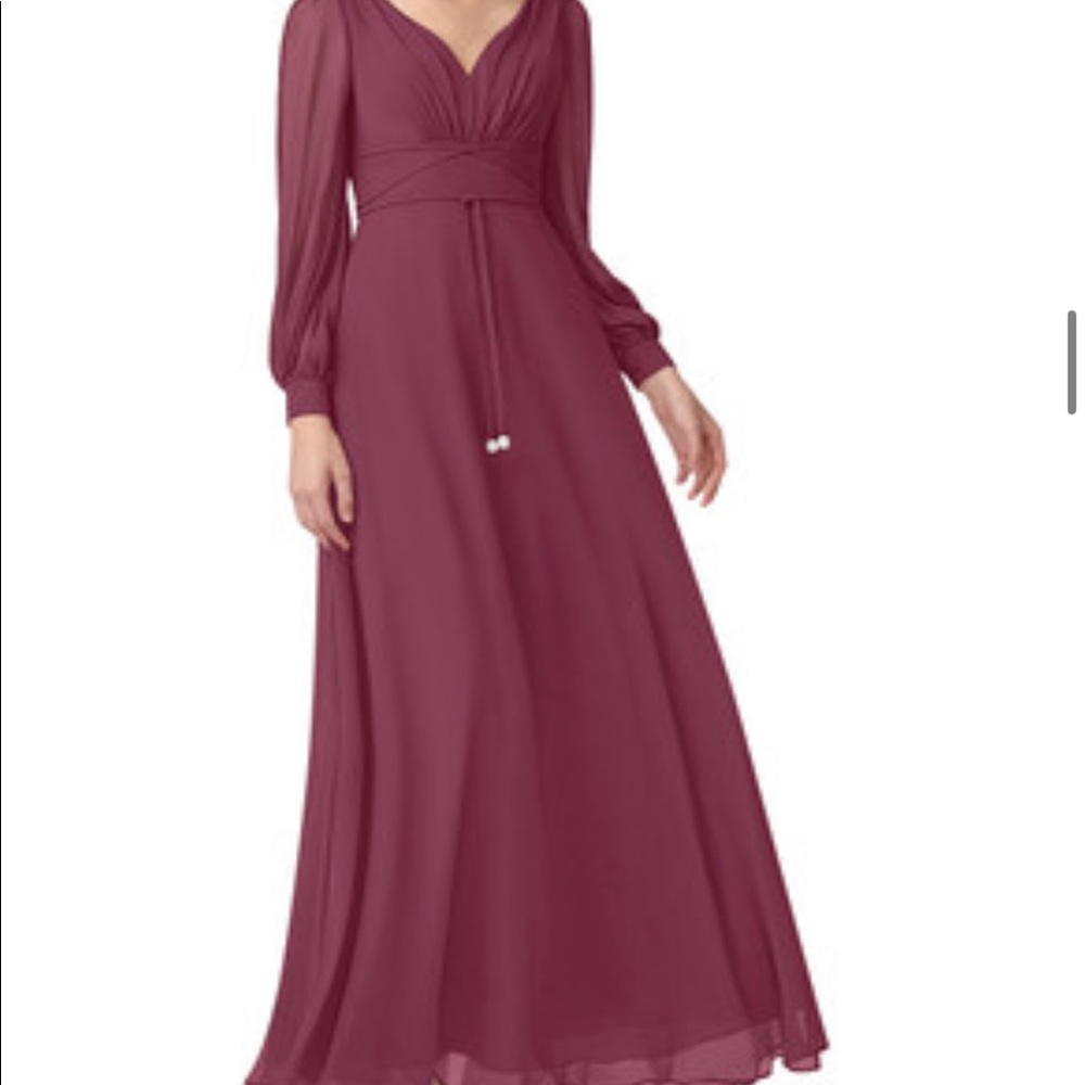 Azazie Mulberry Floor Length Gown